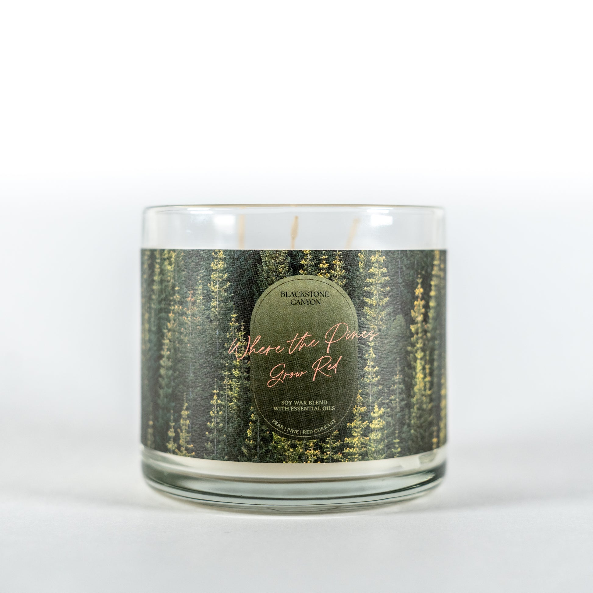 Where the Pines Grow Red 3 Wick Candle